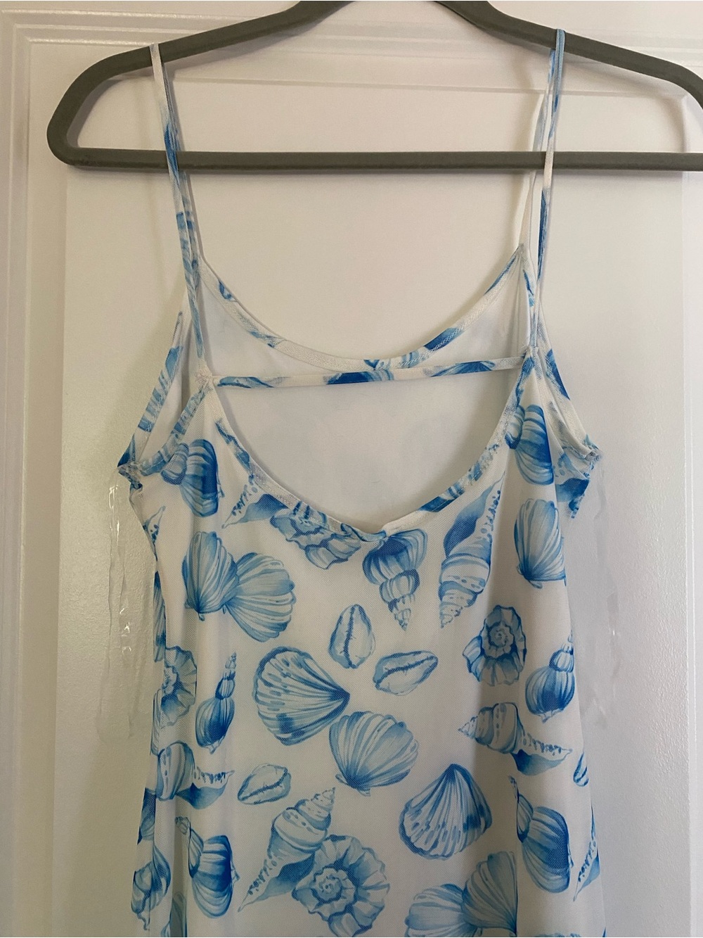Blue Shell Print Slip Dress - Picture 2 of 3